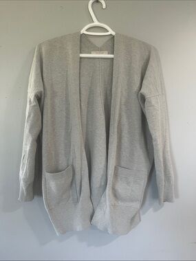Active USA Light Gray Open-Front Pocket Cardigan Medium